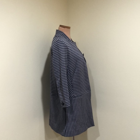 CAbi Car Coat Size Small Dappled  Striped Navy Blue - Picture 5 of 12